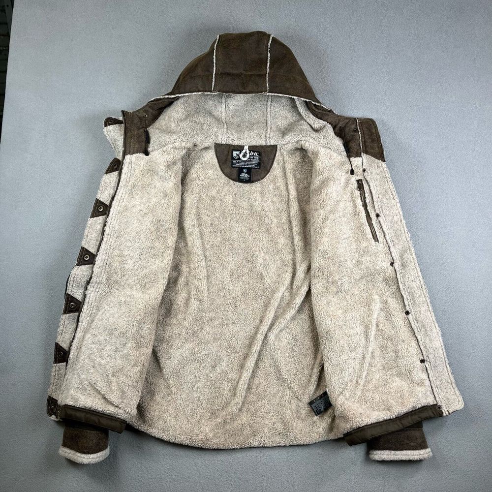 Kuhl Jacket Mens Large Projekt Arktik Hooded Fleece Lined Olive Brown Coat 2067 - Picture 5 of 14